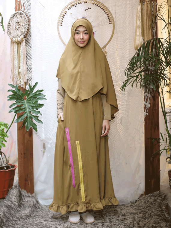 Zipper Frill - Dress Only (Olive)