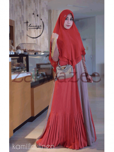 KAMILA – Gamis Set (Teracota)