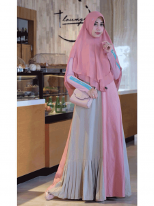 KAMILA – Gamis Set (Pink Abu)