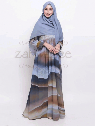 ARIYA Gamis Set (Olive Blue)