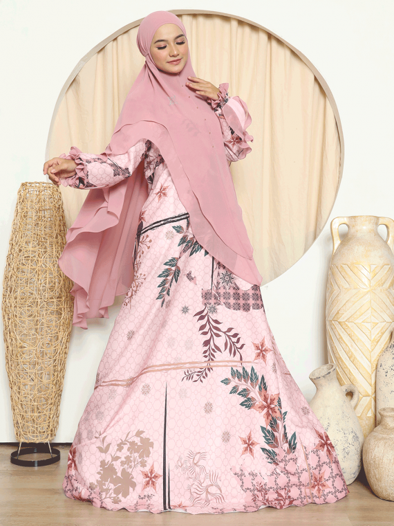 BILQIS Vol. 02 – Gamis Set (Pink) - Gambar 2