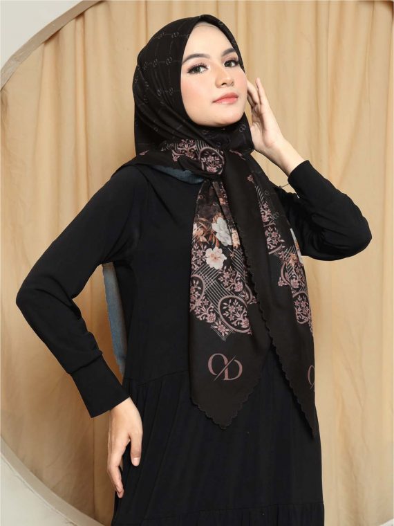 NAYRA - Scarf Printing (Black) - Gambar 4