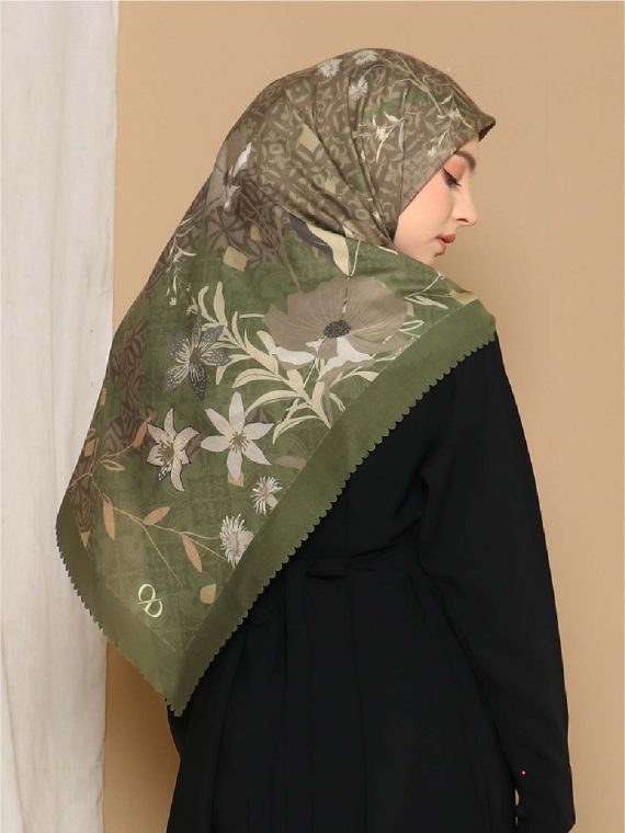 YESHA - Scarf Printing (Army) - Gambar 3