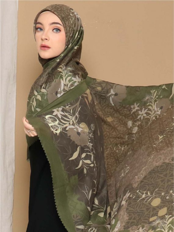 YESHA - Scarf Printing (Army) - Gambar 2