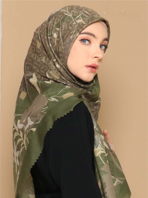 YESHA - Scarf Printing (Army) - Gambar 4