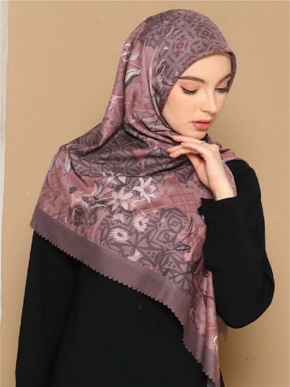 YESHA - Scarf Printing (Ash Grey) - Gambar 4