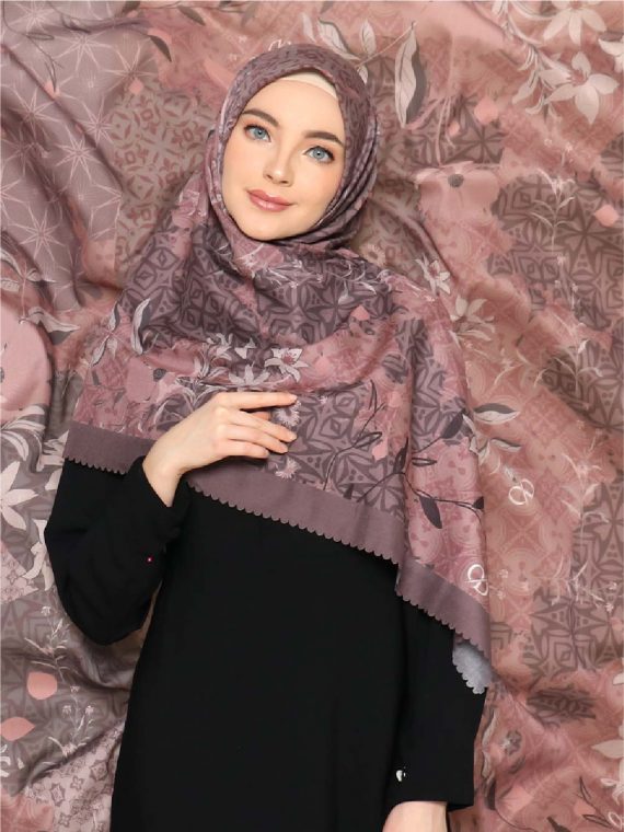 YESHA - Scarf Printing (Ash Grey) - Gambar 2
