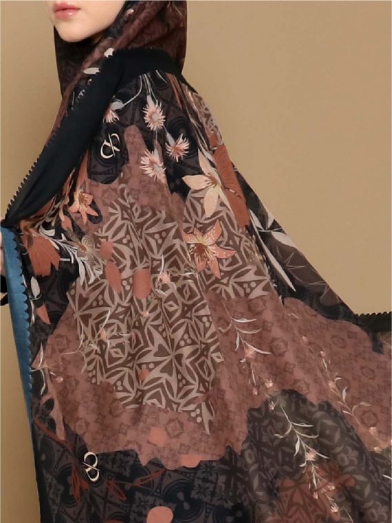 YESHA - Scarf Printing (Black) - Gambar 2