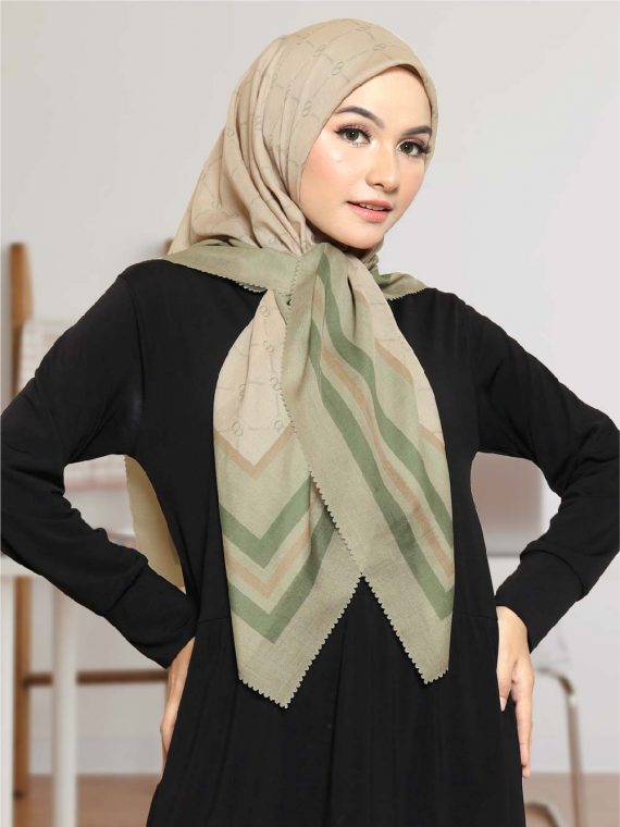 ZAYN - Scarf Printing (Sage) - Gambar 4