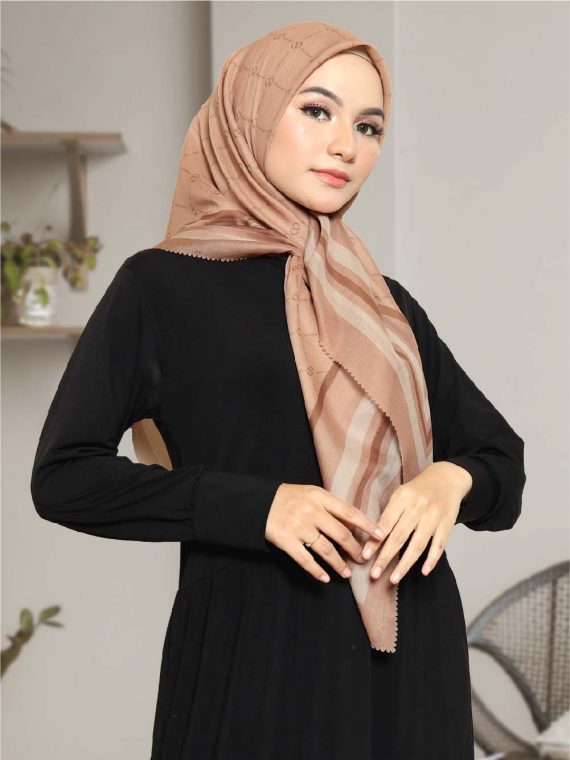 ZAYN - Scarf Printing (Brown) - Gambar 4