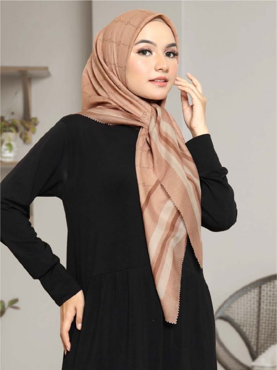 ZAYN - Scarf Printing (Brown) - Gambar 2