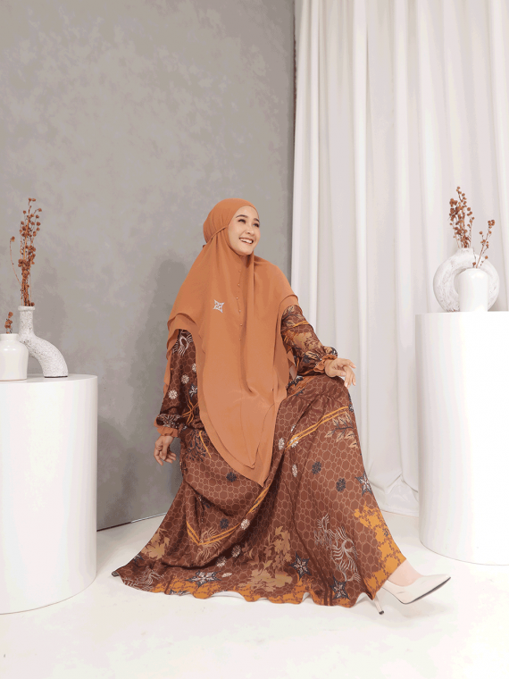 BILQIS Vol. 02 – Gamis Set (Coklat) - Gambar 3