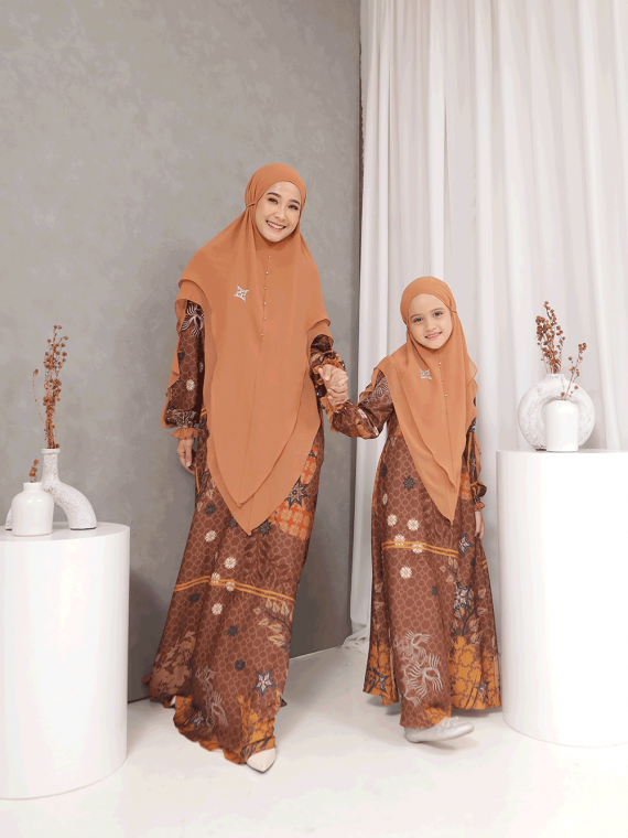 BILQIS Vol. 02 – Gamis Set (Coklat) - Gambar 2
