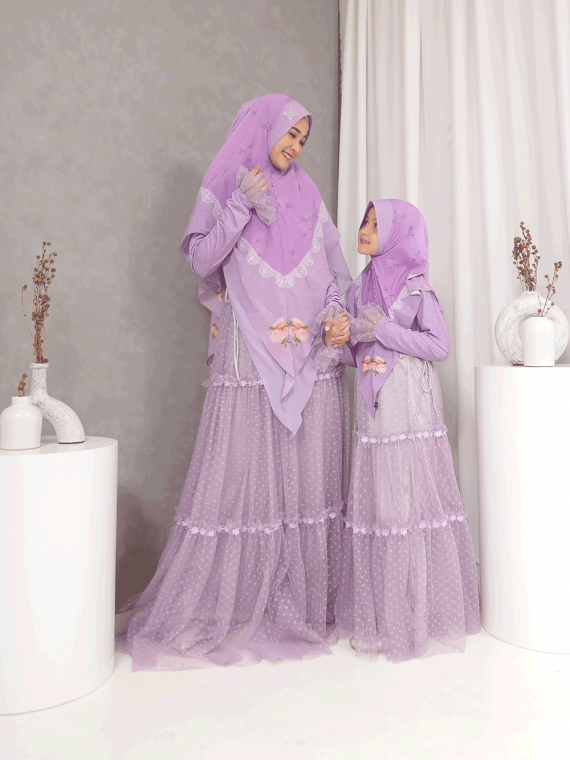 WAFA - Gamis Set (Lavender) - Gambar 2