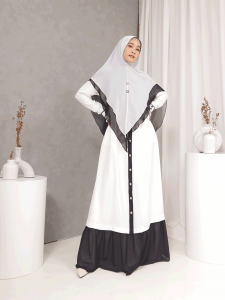 SHANUM – Gamis Set (Black & White)