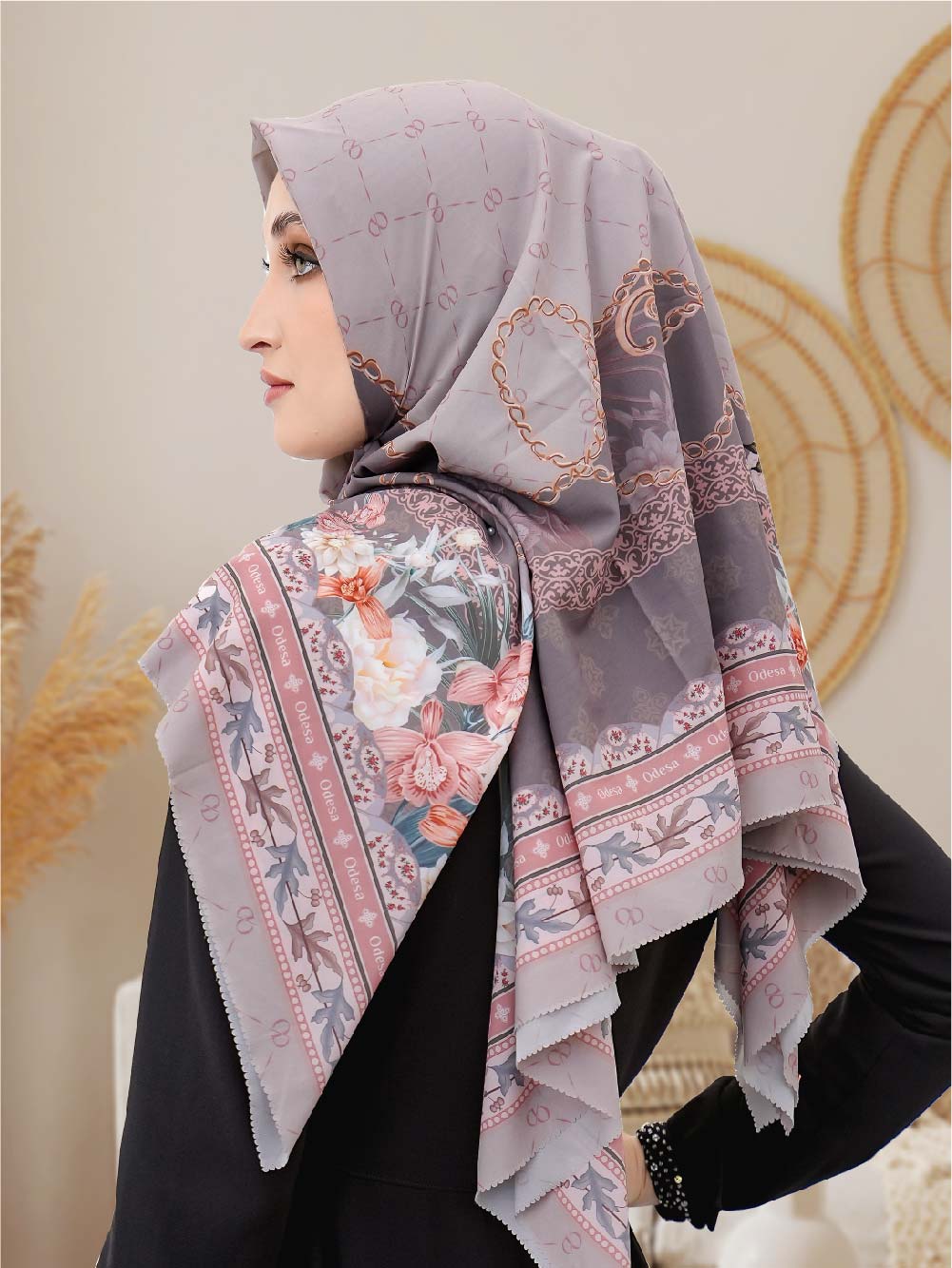 Annora Scarf Printing Brown