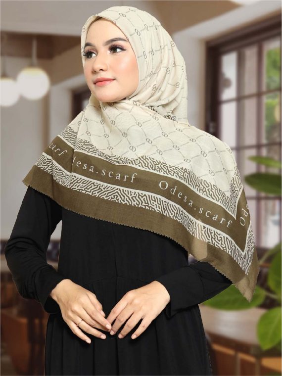 CLEMIRA - Scarf Printing (Cream) - Gambar 2