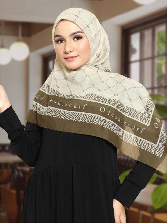 CLEMIRA - Scarf Printing (Cream) - Gambar 3