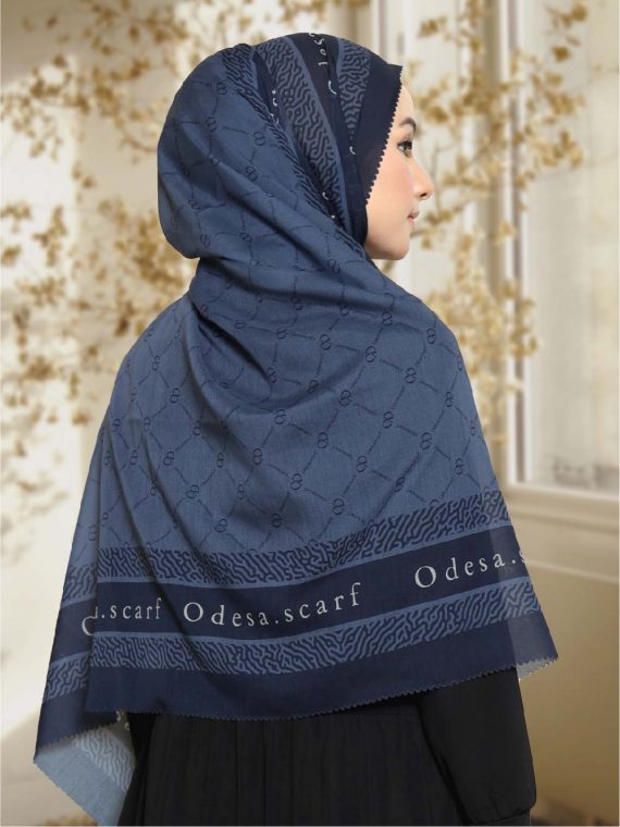 CLEMIRA - Scarf Printing (Navy) - Gambar 2