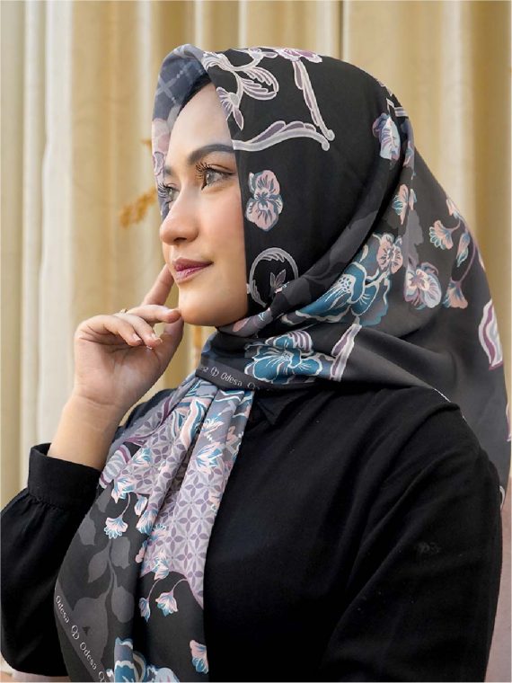 KIARA - Scarf Printing (Black) - Gambar 4
