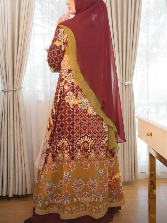 REBORN - Dress Set (Maroon & Olive) - Gambar 2