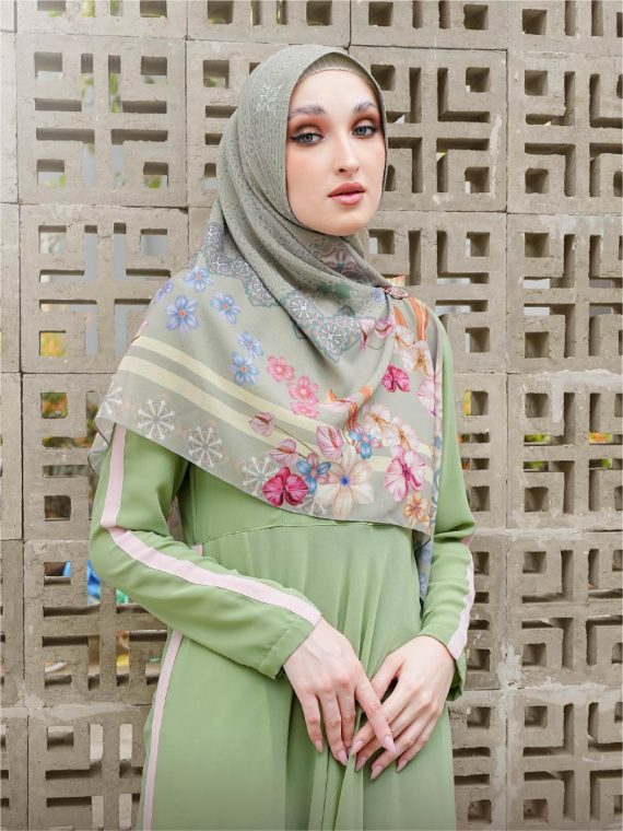 FAZLUNA - Dress Set (Sage) - Gambar 2