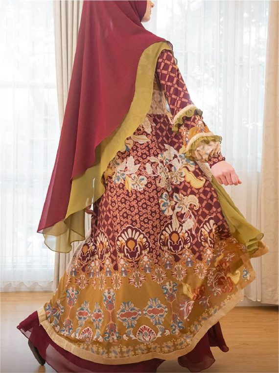 REBORN - Dress Set (Maroon & Olive) - Gambar 4