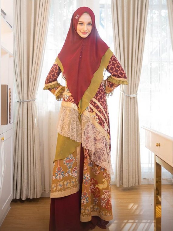 REBORN - Dress Set (Maroon & Olive) - Gambar 3