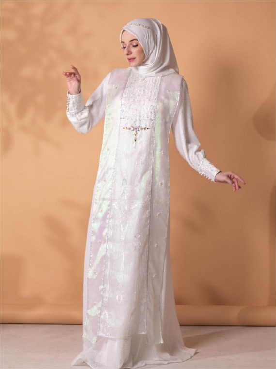 Dazzle in Harmoni 6 - Dress Set (White) - Gambar 4