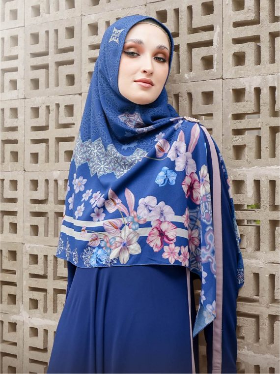FAZLUNA - Dress Set (Navy) - Gambar 2