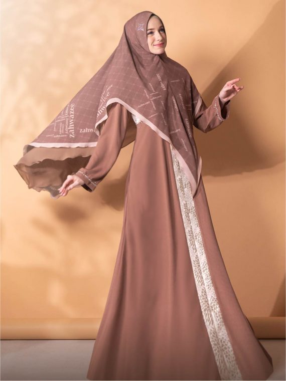Daniya - Abaya Full Set (Mocca) - Gambar 3