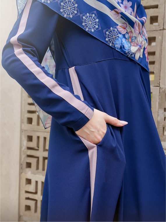 FAZLUNA - Dress Set (Navy) - Gambar 4