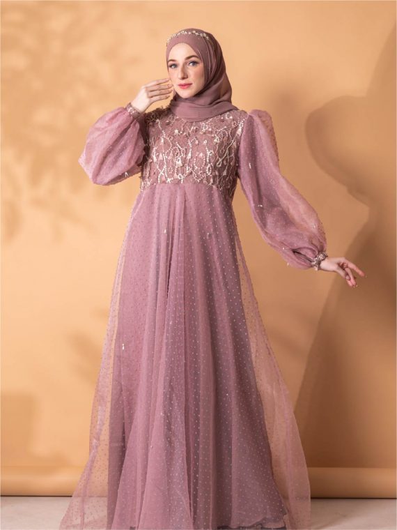 Dazzle in Harmoni 7 – Dress Set (Dusty Rose) - Gambar 2
