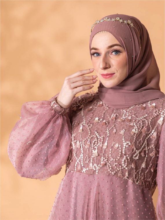 Dazzle in Harmoni 7 – Dress Set (Dusty Rose) - Gambar 4