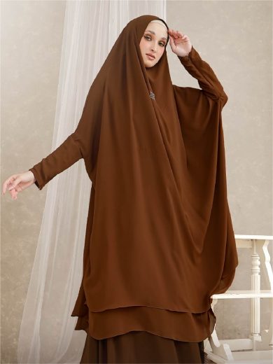 ALESHA Gamis Set (Coklat)