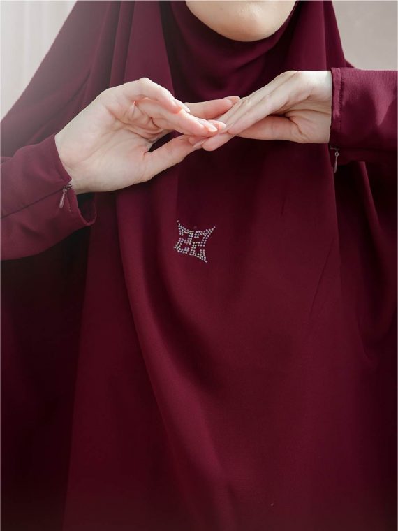 ALESHA - Gamis Set (Maroon) - Gambar 4