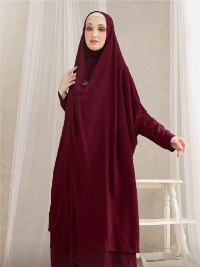ALESHA - Gamis Set (Maroon)