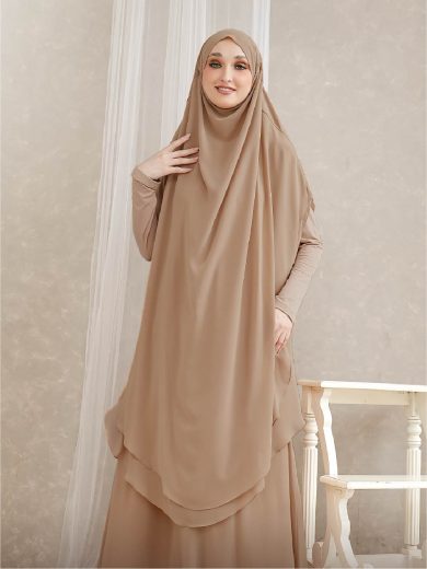 FAKHIYA - Gamis Set 2 in 1 (Oast Brown)