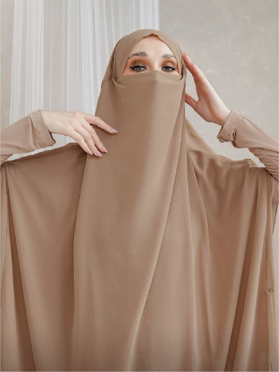 FAKHIYA - Gamis Set 2 in 1 (Oast Brown) - Gambar 2