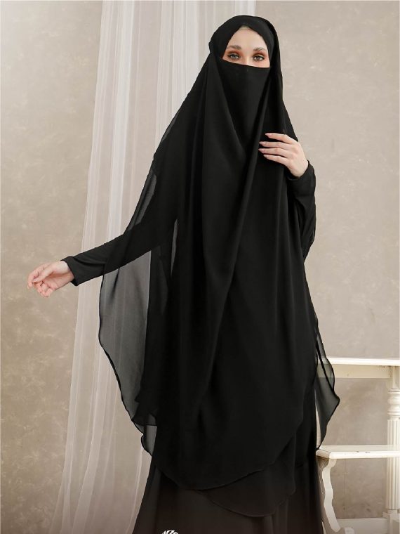 FAKHIYA - Gamis Set 2 in 1 (Black)