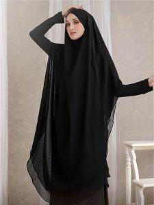 FAKHIYA – Gamis Set 2 in 1 (Black)