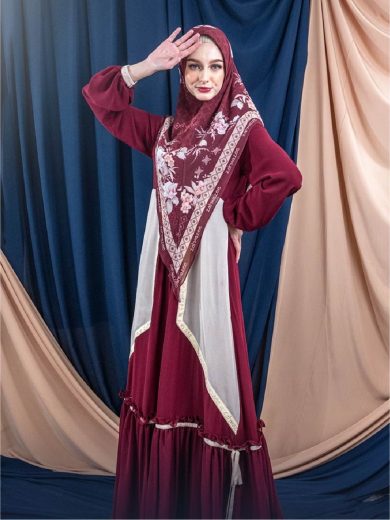 HANIFAH – Dress Set (Maroon)