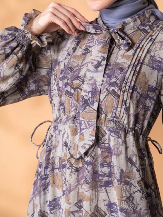 MAIRA - Dress Set (Dusty Blue) - Gambar 2