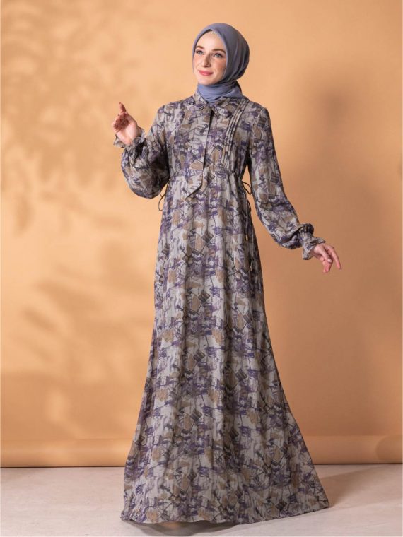 MAIRA - Dress Set (Dusty Blue) - Gambar 4