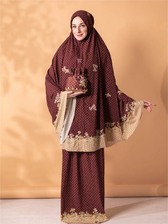 Eid Al-Fitr 2023 - Prayer Set Printing (Maroon) - Gambar 2