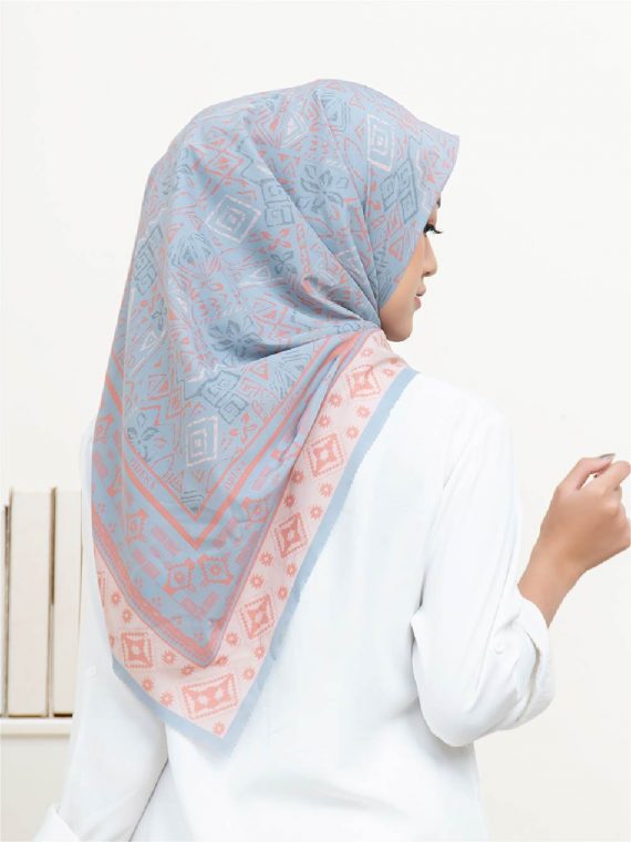 ZEHRA - Scarf Printing (Dusty Blue) - Gambar 2