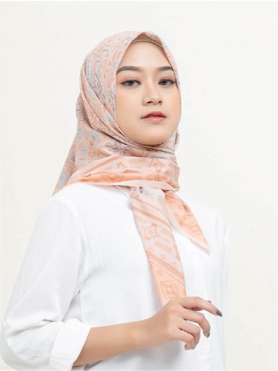ZEHRA – Scarf Printing (Peach) - Gambar 3