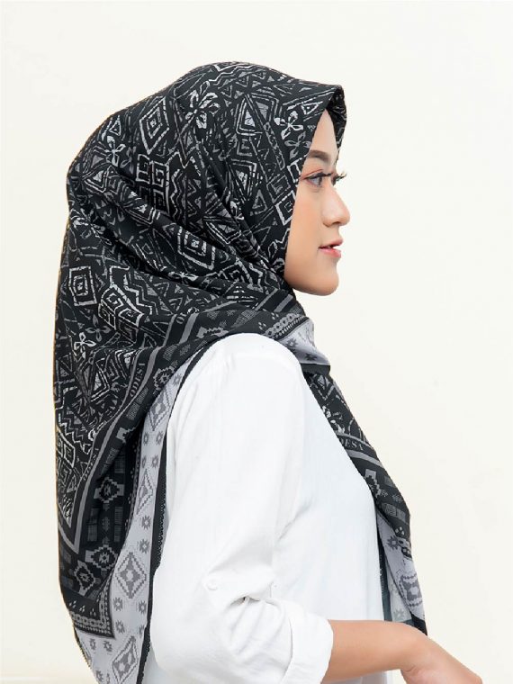 ZEHRA – Scarf Printing (Black) - Gambar 4