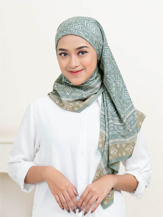ZEHRA – Scarf Printing (Sage) - Gambar 4
