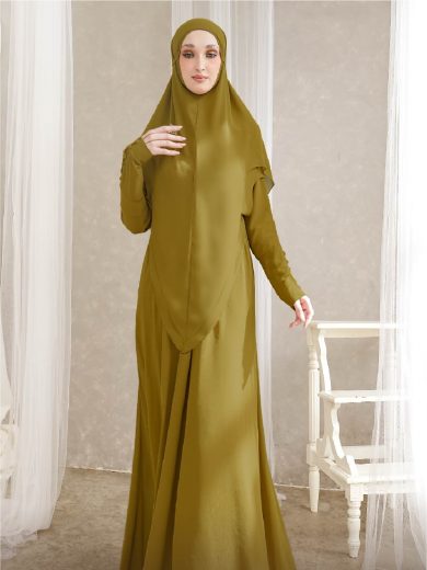 ARELIA – Abaya Full Set (Olive Green)